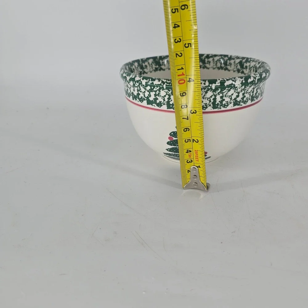 Vintage Furio Home Italy Christmas Tree Stoneware Serving Set 4 Piece